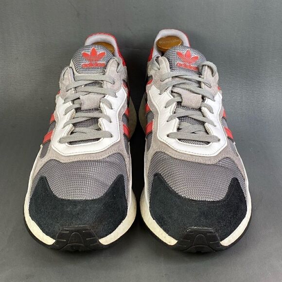 adidas Tresc Run Grey Scarlet Core Black sneaker shoes mens size 13 - Picture 2 of 10